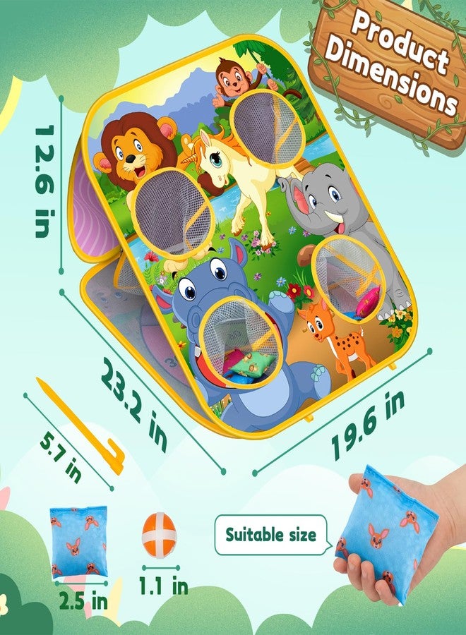 HelloJoy Bean Bag Toss Game Kids Outdoor Toys,Double-Sided Foldable Board Backyard Beach Yard Outdoor Toys for Toddler, Outside Lawn Party Activities Toy Gift for Boys Girls Age 3 4 5 6 7 8 Animal - Image 5