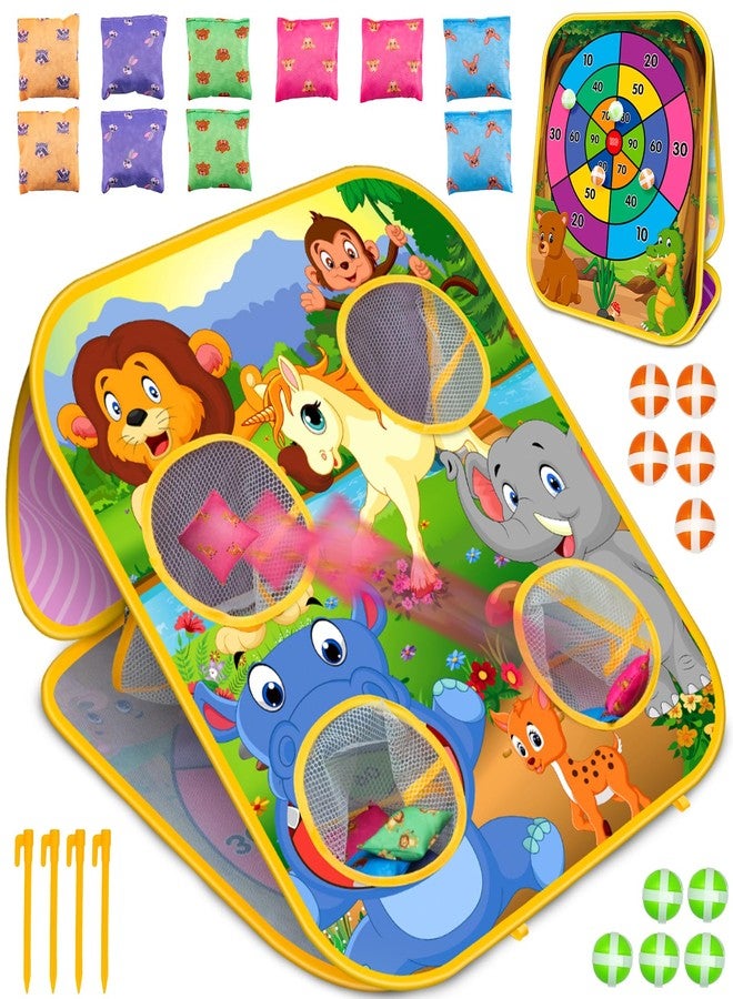 HelloJoy Bean Bag Toss Game Kids Outdoor Toys,Double-Sided Foldable Board Backyard Beach Yard Outdoor Toys for Toddler, Outside Lawn Party Activities Toy Gift for Boys Girls Age 3 4 5 6 7 8 Animal - Image 1
