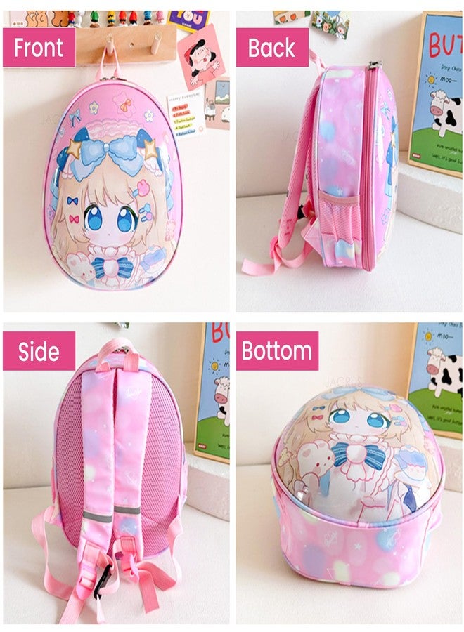 GTS Kindergarten Kids School Bag For Girls - Shell Design School Bag With Chest Safety Belt, Adjustable Straps, And Water Bottle Holder | School Bag For Kids For 3-5 | Perfect Kids School Bag for Girls - Image 3