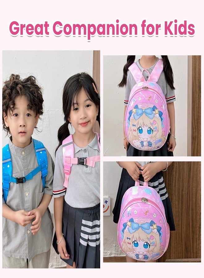 GTS Kindergarten Kids School Bag For Girls - Shell Design School Bag With Chest Safety Belt, Adjustable Straps, And Water Bottle Holder | School Bag For Kids For 3-5 | Perfect Kids School Bag for Girls - Image 5