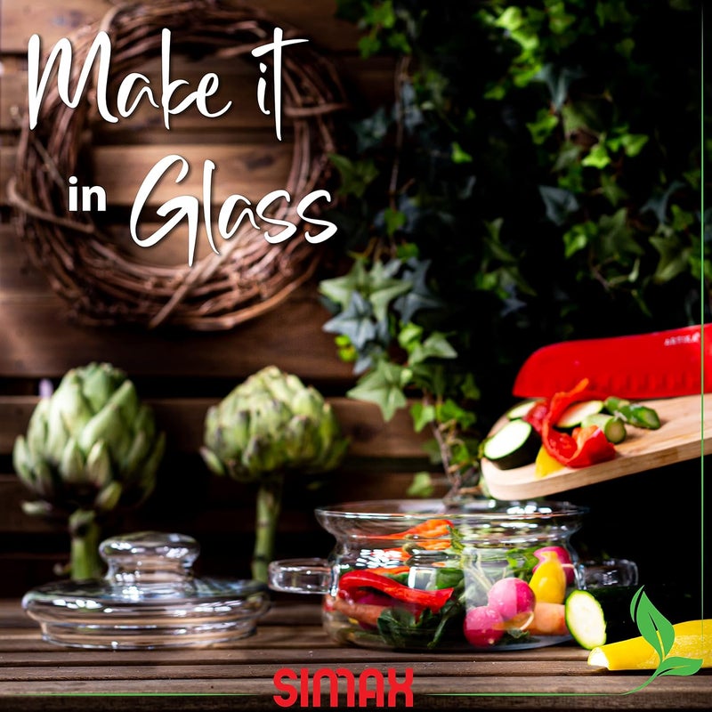 SIMAX Simmer Pot for Stove Potpourri, 32 Ounce Glass Pots for Cooking on Stove, Clear Pots for Cooking, Glass Cookware, Easy Grip Handles, Oven, Microwave, Stove and Dishwasher Safe Borosilicate Glass - Image 3