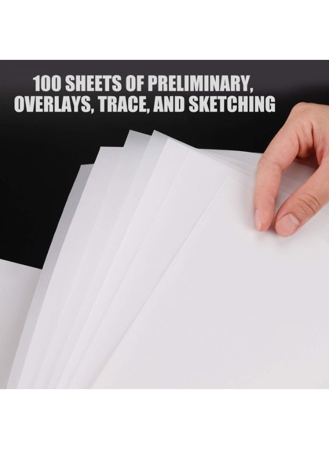 BB Bachmore Bachmore 9â€x12â€ Artistâ€™s Tracing Paper Pad, 75 Sheets â€“ Translucent Tracing Paper for Pencil, Marker and Ink - Trace Images, Sketch, Preliminary Drawing, Overlays 32 LB / 50 GSM - Image 2