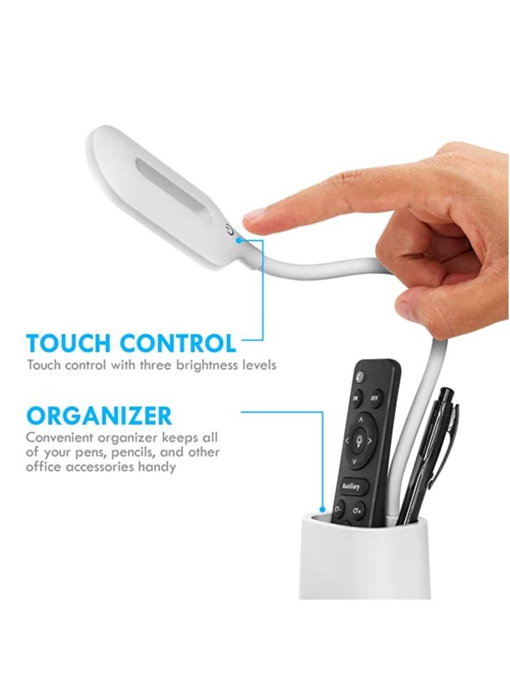 LED Desk Lamp with Wireless Charger Dimmable Eye-Caring Desktop Lamp with Organizer & 3 Brightness Levels - Image 4