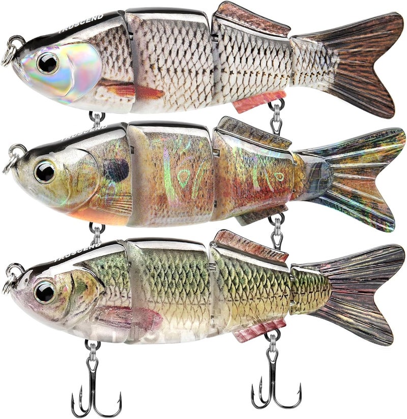 TRUSCEND Easy Catch Swimmax, Magic Noisy Turbulent Wiggling and Vibrating Actions for More Bites, Segmented Swimbait Jointed by Dyneema Strongest Fiber, Lifelike Fishing Lures for Relax Family Fishing - Image 1