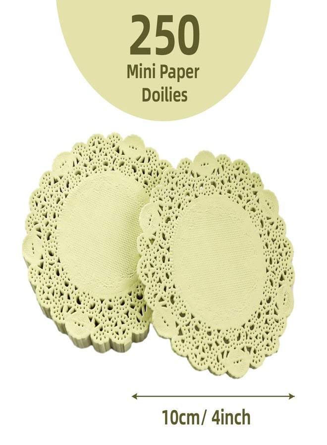 Craftask 250 Pcs Mini Yellow Paper Doilies, 4 Inch Round Lace Paper doilies, Assorted Colors Paper Doilies for Tables, Crafts, Wedding Party and Tableware Decoration - Image 2