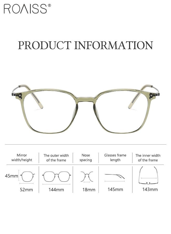 roaiss Blue Light Blocking Glasses Blue Light Filter Computer Reading Gaming TV Phones Square Eyeglasses Fashion Anti Eyestrain Headache Eyewear for Men Women Transparent Green 52mm - Image 4