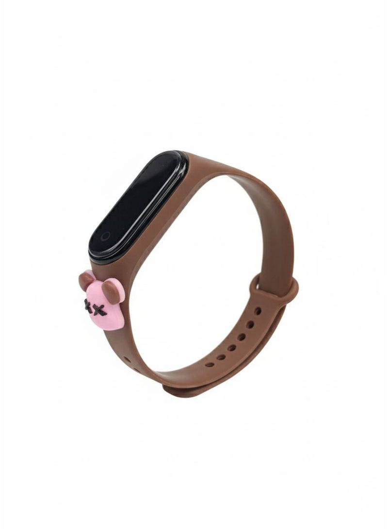 Digital Watch Touch for Boys & Girls & Youth Rubber Strap With a Fun and Attractive Design Brown