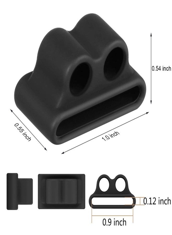 FINENIC Airpods Watch Band Holder, Shock Resistant Silicone Holder, Portable Anti-Lost Airpods Accessory, Compatible for Apple Airpod 1/2 (Black + Black)【2 Pack】 - Image 2