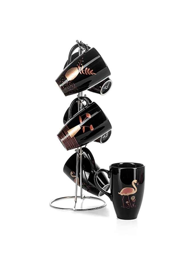Mug Set With Stand Porcelain 6Piece Cezar Louts assorted shapes