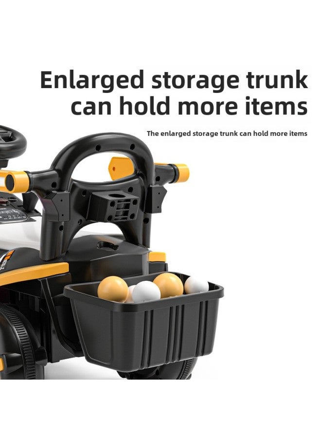 Children's Electric Excavator Toy Car Children's Seatable Hook Machine Engineering Car Large Boy Remote Control Excavator-Color:[Guardrail Electric/Sliding Dual-Purpose + Push Handle] Yellow ☆ Manual Digging Arm + Light Music-Proportion:Official Standard  - Image 5