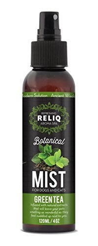 RELIQ Aroma SPA Green Tea Botanical Mist cologne for Dogs and Cats. Spray on the coat after bath to give your dog a clean & fresh smell. Infused with natural extracts, calming and comforting dog & cat - Image 1