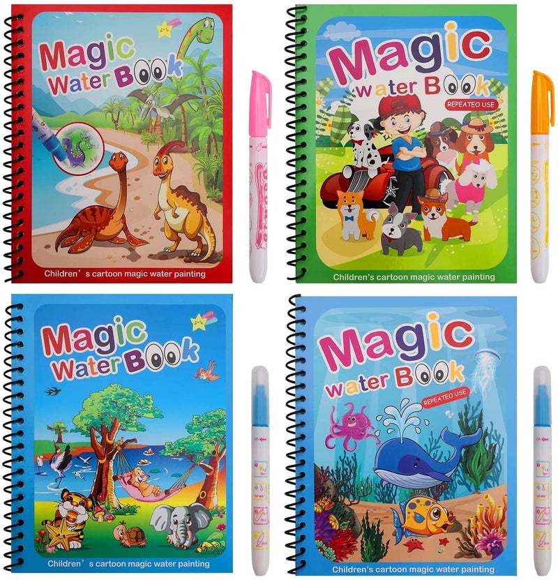 Velocious® Reusable Magic Water Painting Book Magic Doodle Pen Kids Coloring Doodle Drawing Board Games Child Educational Toy Magic Book Water Painting for Kids (1 Pc) - Image 2