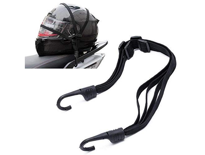 Gear Up Helmet Luggage Retractable Elastic Rope Strap, Bungee Cord Universal for Kawasaki Ninja All Edition Bikes (Black) - Image 2