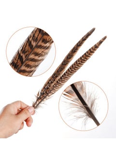 obmwang obmwang 27Pcs 25-30cm Natural Pheasant Feathers for DIY Craft Wedding Home Party Decorations  - Image 3