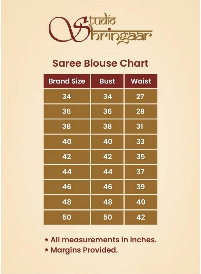 Studio Shringaar Women's Polyester Embroidered Readymade Saree Blouse With Elbow Length Sleeves (Black, 42) - Image 4