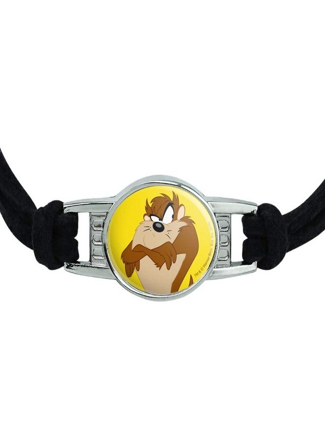 GRAPHICS & MORE Looney Tunes Taz Novelty Suede Leather Metal Bracelet - Image 2