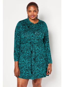 French Connection Women Allover Print Mini Dress, Green  - Image 1