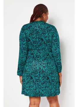 French Connection Women Allover Print Mini Dress, Green  - Image 4
