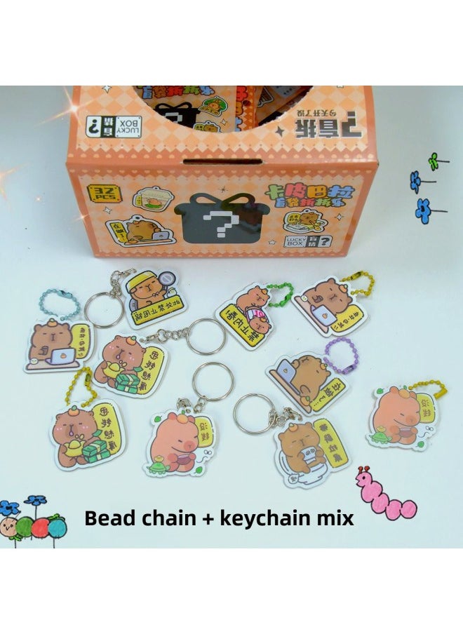 Generic - Capibala Acrylic Pendant Blind Bag Demolition Capybara Keychain Pendant Children's Toys Surrounding Hot Sale-Color:Nazha Soft Rubber Pendant Blind Bag--32 Bags In A Box - Image 1