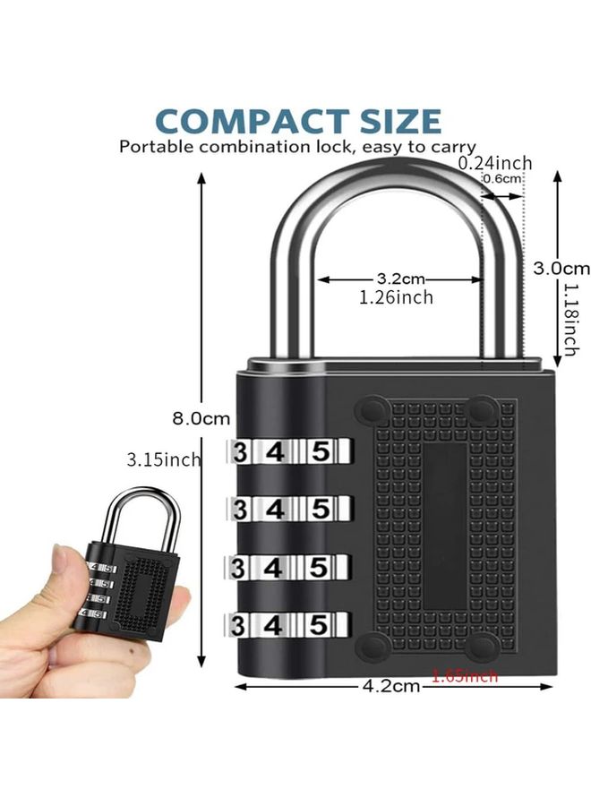 2 pack Black 4 Digit Combination Lock for Backpack School Gym Locker - Image 3