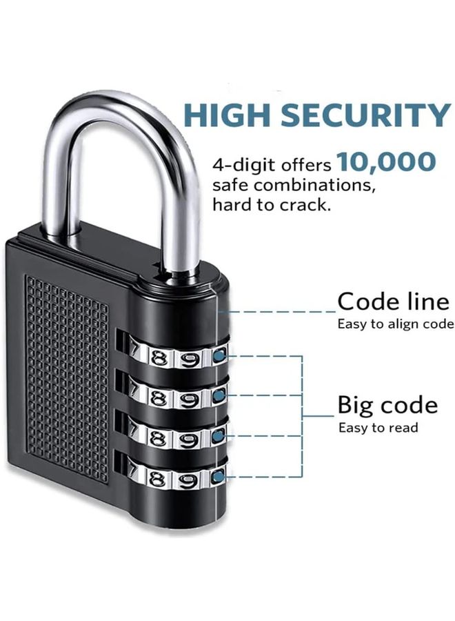 2 pack Black 4 Digit Combination Lock for Backpack School Gym Locker - Image 4