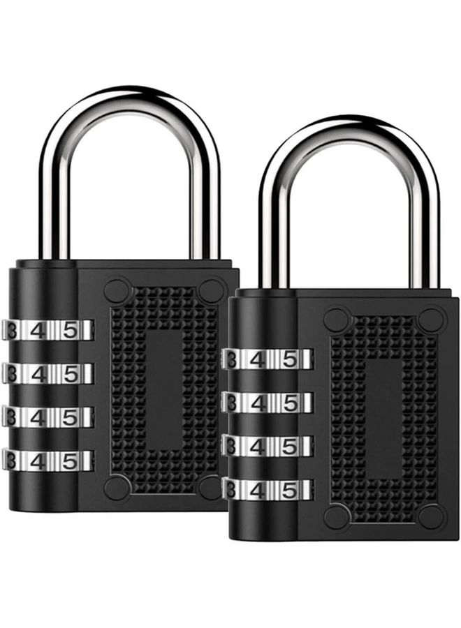 2 pack Black 4 Digit Combination Lock for Backpack School Gym Locker - Image 1