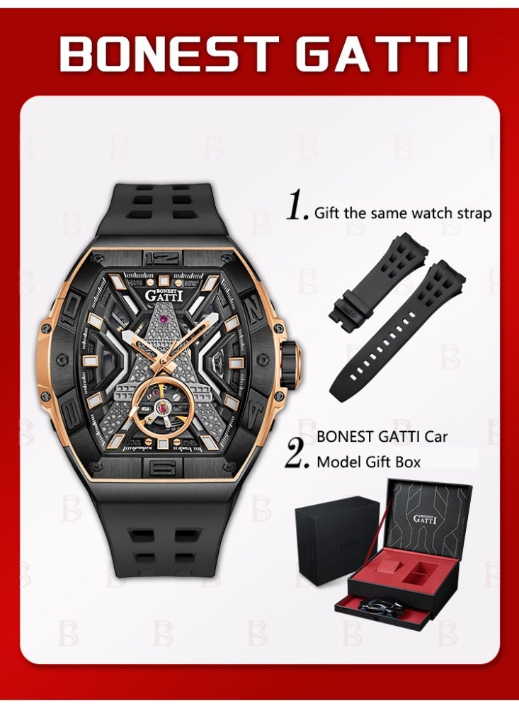 bonest gatti Men's Fully Automatic Mechanical Watch Limited Edition Trendy Fashion Sports Night Light Watch - Image 1