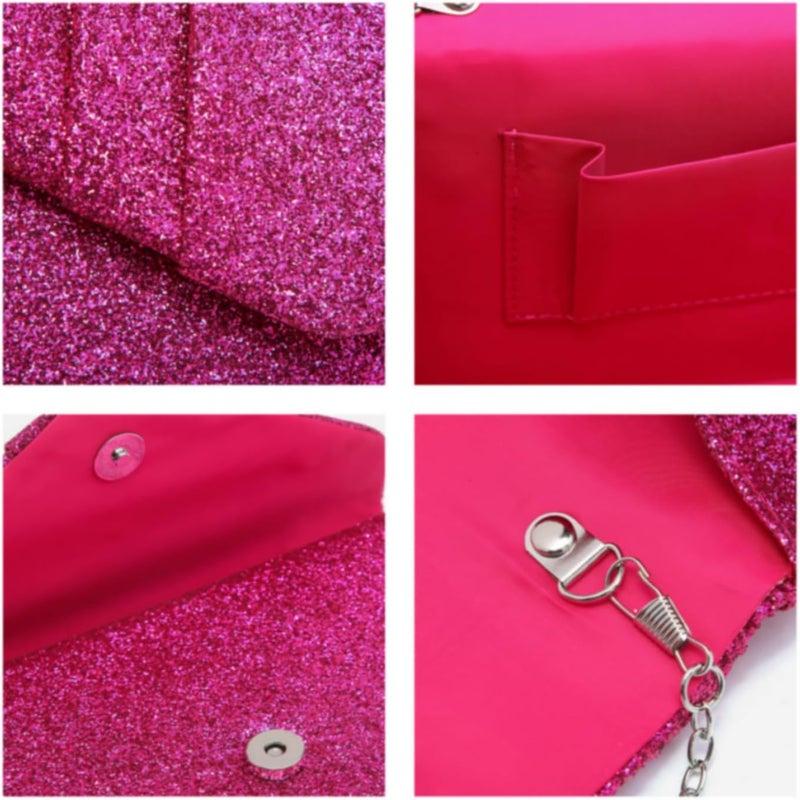 DASEIN Women's Evening Bag Pleated Envelope Clutch Handbag Wedding Party Bridal Purse - Image 3