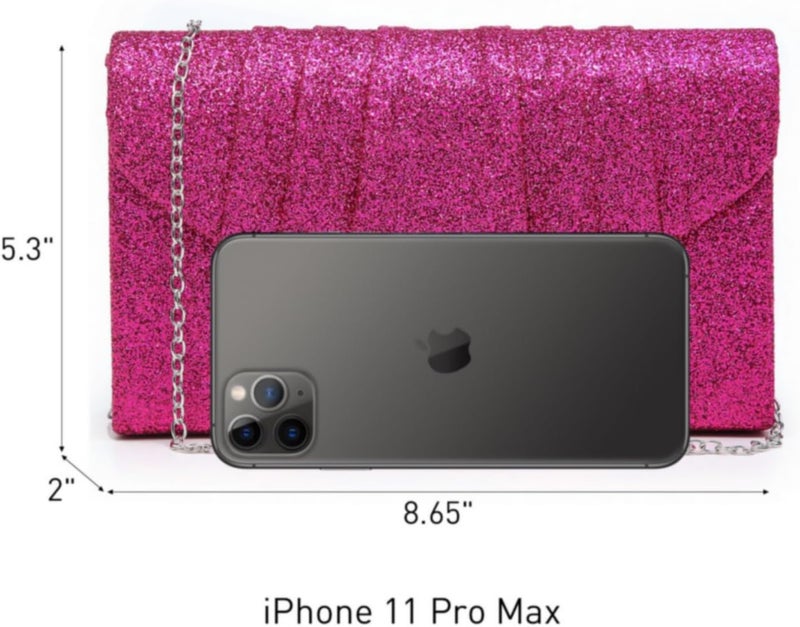 DASEIN Women's Evening Bag Pleated Envelope Clutch Handbag Wedding Party Bridal Purse - Image 5