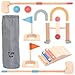 umu Wooden Mini Golf Set for Kids 6 Obstacles Indoor and Outdoor Golf Toy with Balls and Clubs Creative Learning Toy for Boys and Girls Ages 3 4 5 6 - Image 3