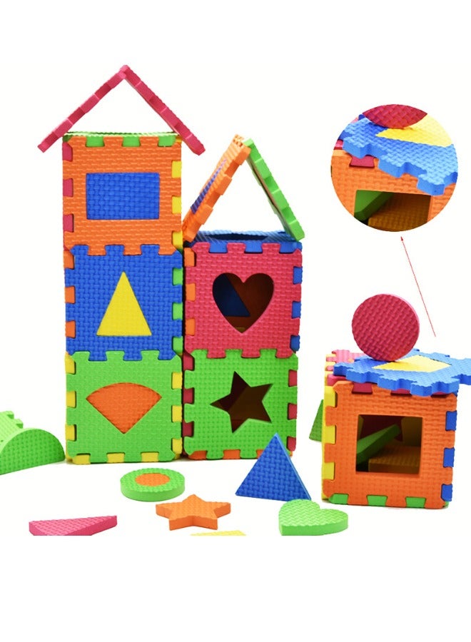 Kids Puzzle Mats, Kids Foam Puzzle Floor Play Mat with Shapes  Colors, Kids Carpet Foam EVA Puzzle Mat, Ideal for Crawling Baby, Infant, Classroom, Toddlers, Kids（60Pcs/Set, 5.5*5.5cm/Piece) - Image 2