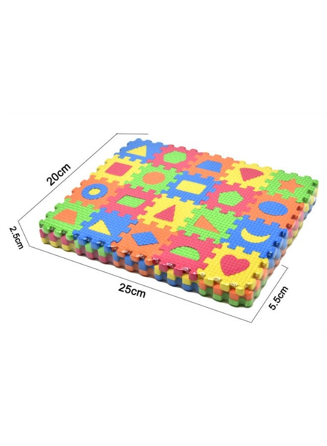 Kids Puzzle Mats, Kids Foam Puzzle Floor Play Mat with Shapes  Colors, Kids Carpet Foam EVA Puzzle Mat, Ideal for Crawling Baby, Infant, Classroom, Toddlers, Kids（60Pcs/Set, 5.5*5.5cm/Piece) - Image 5
