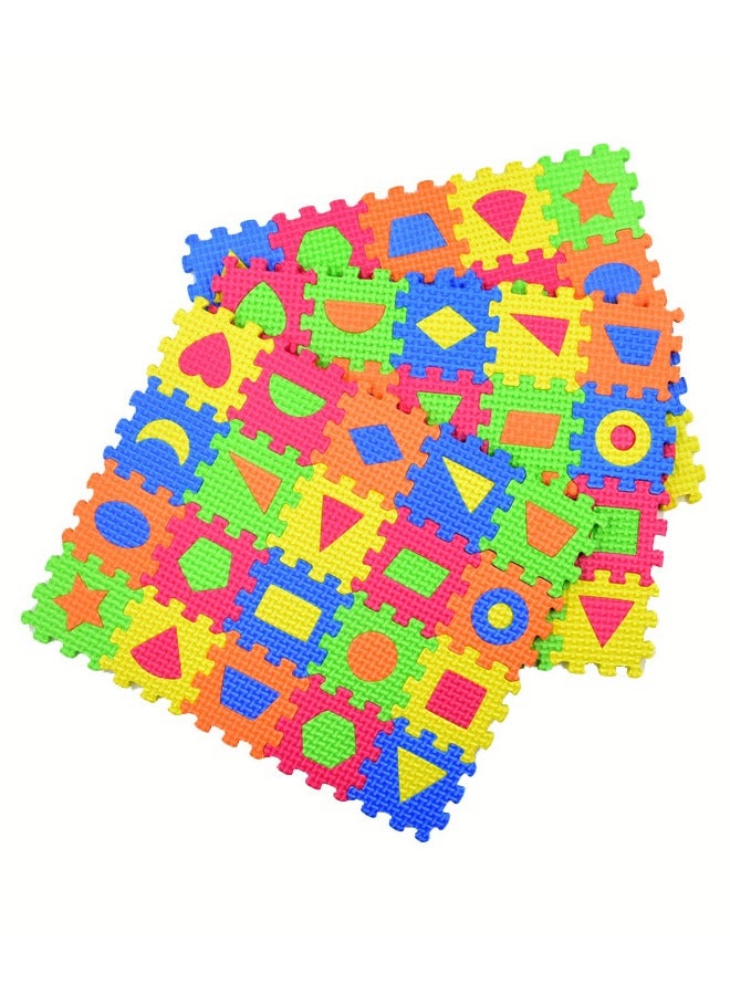 Kids Puzzle Mats, Kids Foam Puzzle Floor Play Mat with Shapes  Colors, Kids Carpet Foam EVA Puzzle Mat, Ideal for Crawling Baby, Infant, Classroom, Toddlers, Kids（60Pcs/Set, 5.5*5.5cm/Piece) - Image 3