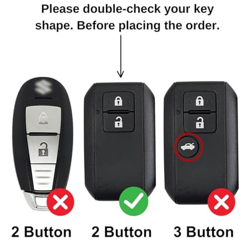 KEYCEPT Metal Keycover for Suzuki Swift, Dzire, Ertiga, Brezza, Fronx, Jimny, Ignis, Rumion, Hyryder, E-Vitara, Victoris 2 Button Smart Key with Keychain (Classic Leather). - Image 2