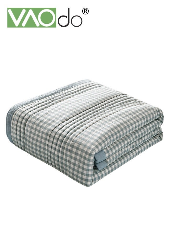 VAOdo Summer Quilt, Overall washable Soft Blanket, Washed Cotton Material Bed Quilt, Soft and Breathable Lightweight for Spring Summer Autumn Air-conditioned Room Quilt 200*230CM - Image 1