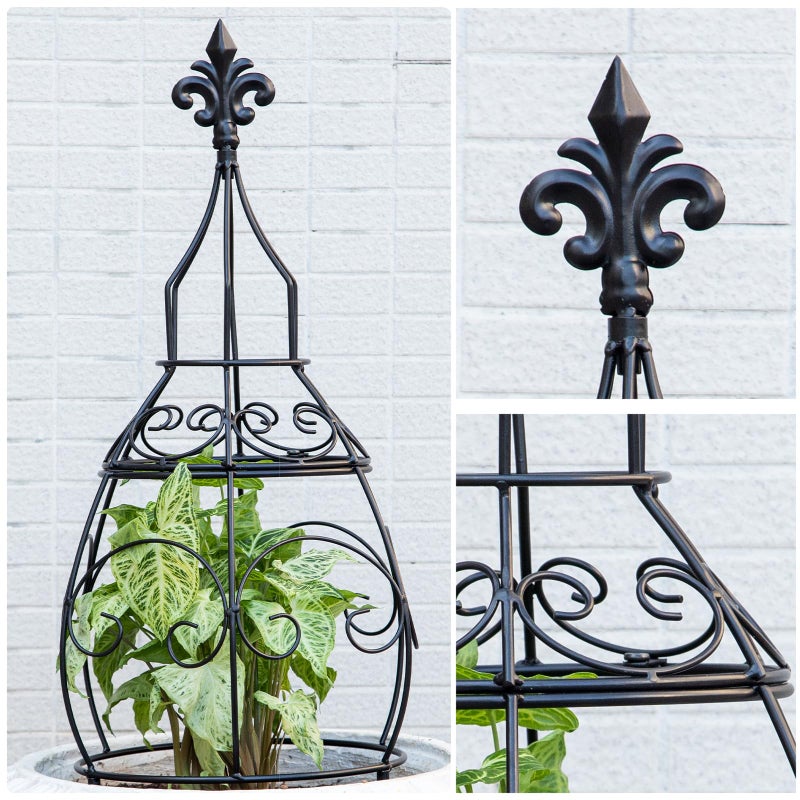 GOOOXIM 29-Inch Garden Trellis Obelisk - Durable Metal Support for Indoor & Outdoor Climbing Plants, Perfect for Vertical Gardening & Potted Plants, Stylish Design for Home and Garden - Image 3