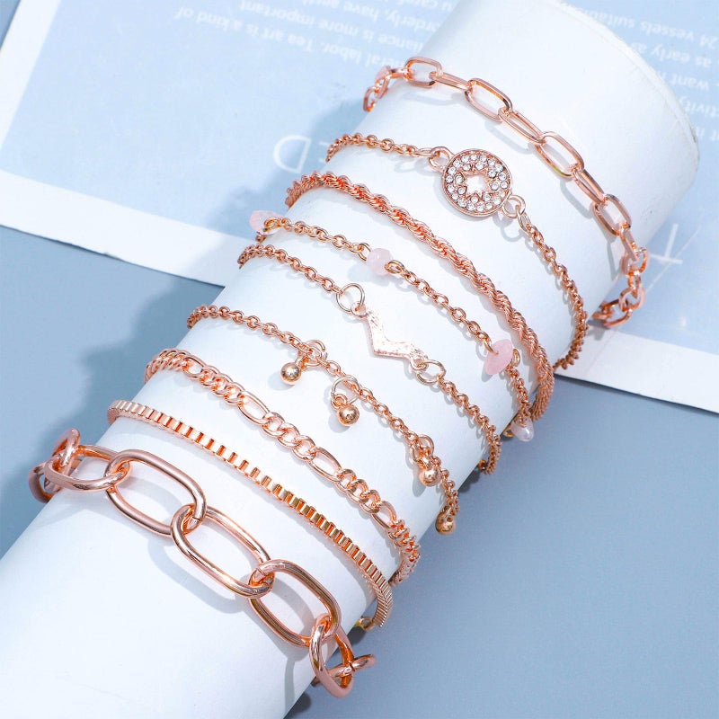NEWITIN 67 Pieces Rose Gold Jewelry Set for Women Fashion Costume Jewelry Gold Plated Necklace Bracelet Ring Earrings Set for Women - Image 3