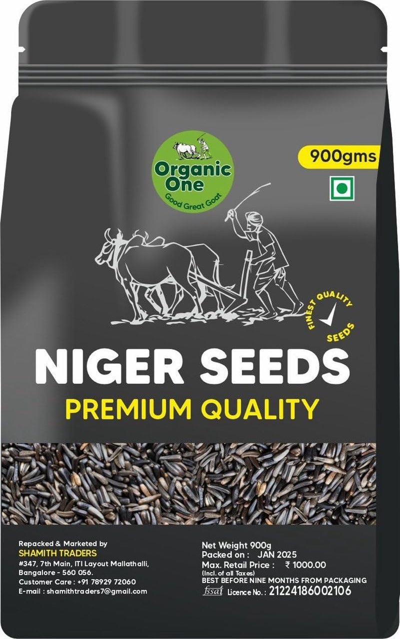 Organic One Niger Seeds Food Grade 900g | Huchellu | Organicaly Grown Premium Natural Seeds | Gurellu| Karale | Karal | Ramtil | Blackseed | Surguja | Valesulu | Payellu | Yamitilla | Veri Nuvullu - Image 3