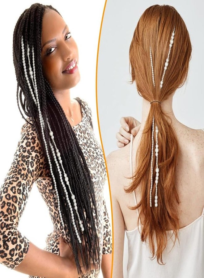 CHIROGRAPHY 6 Pcs Premium Hair Clip, Hair Accessories Set of 6 - Rhinestone Hair Chains & Pearl Hair Extensions with Invisible Black Hair Clips for Braids for Women - Image 5