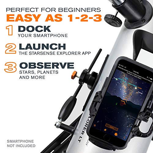 Celestron StarSense Explorer LT 114AZ App-Enabled Telescope – 114mm Newtonian Reflector with Smartphone Dock & StarSense App – iPhone & Android Compatible – Easy-to-Use for Beginners - Image 4