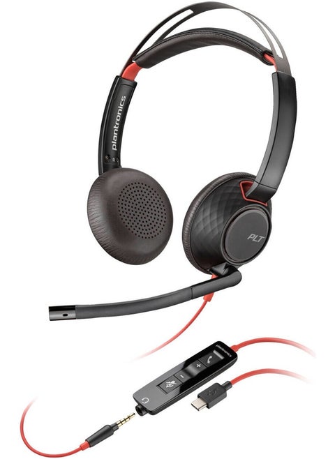 Poly Blackwire 5220 Stereo USB-C Headset +3.5mm Plug +USB-C/A Adapter (Bulk) (8X231A6)