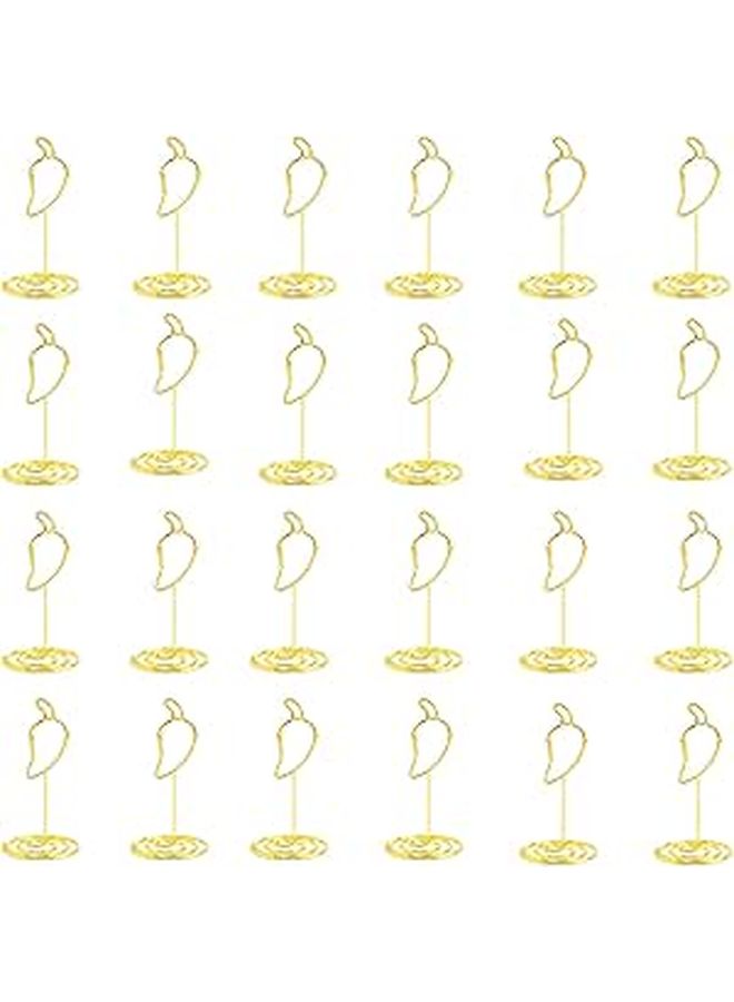 24 Pcs Gold Chili Pepper Card Holders Metal Food Display Stands 3.9x3.9x2.8In - Image 1