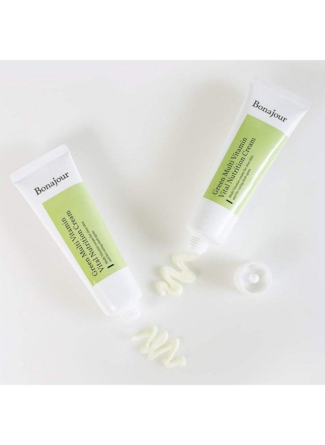BONAJOUR - ] Vegan Natural Green Multi Vitamin Moisturizing Cream For Face 70% Vitamin Anti Aging & Brightening Remove Dark Spot 1.7 Fl. Oz - Image 1