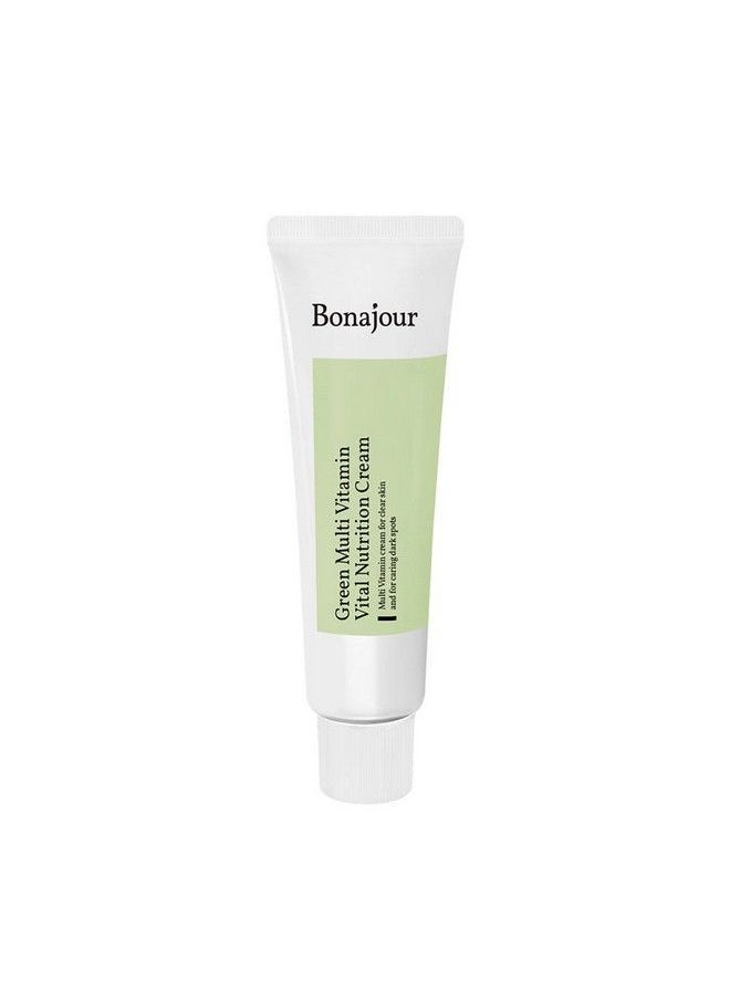 BONAJOUR - ] Vegan Natural Green Multi Vitamin Moisturizing Cream For Face 70% Vitamin Anti Aging & Brightening Remove Dark Spot 1.7 Fl. Oz - Image 1