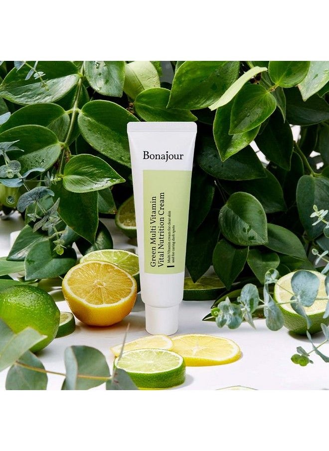 BONAJOUR - ] Vegan Natural Green Multi Vitamin Moisturizing Cream For Face 70% Vitamin Anti Aging & Brightening Remove Dark Spot 1.7 Fl. Oz - Image 1