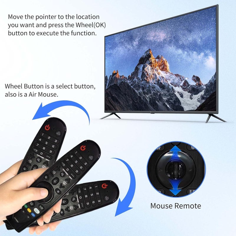 Riviera Magic Remote for LG Smart ThinQ OLED Nanocell WebOS UHD TV with Voice and Pointer Function Compatible with Year 2018-2025 MR22/21/20GA MR18BA MR23/24/25GN - Image 5
