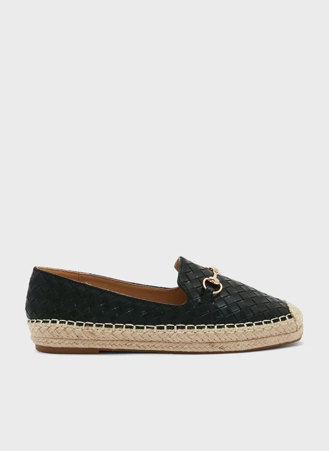 Ginger Lattice Horsebit Flat Espadrille