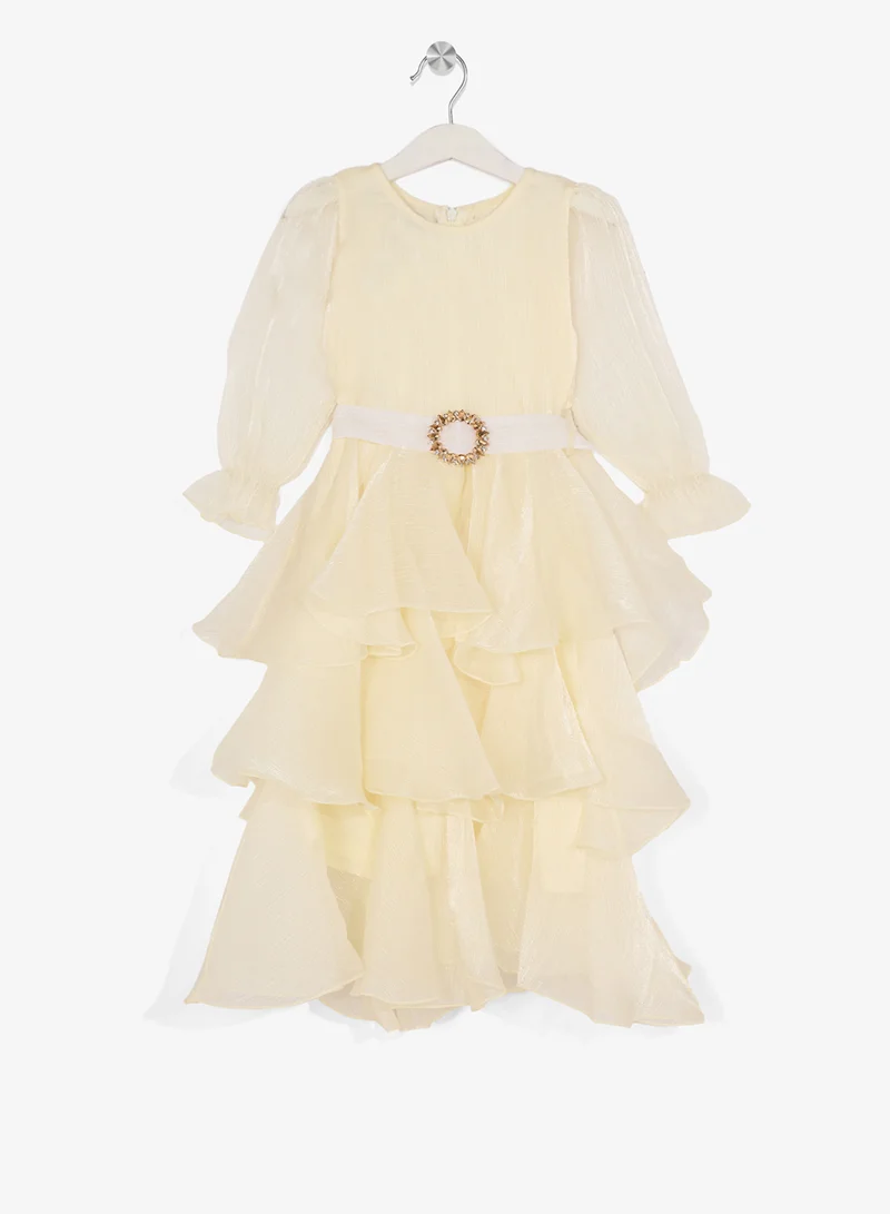 Little Golden Apple Little Puff Sleeves Dress