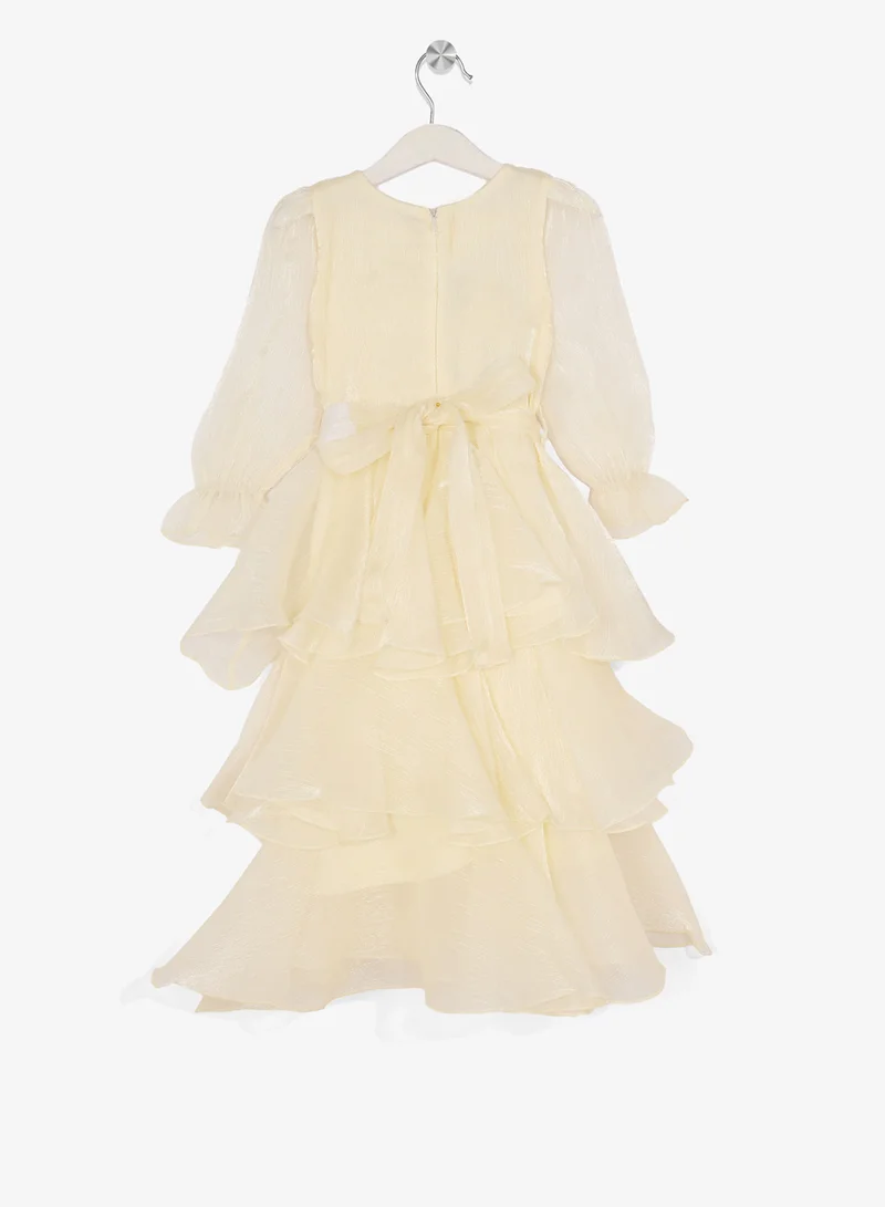 Little Golden Apple Little Puff Sleeves Dress