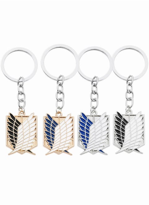 4 Attack On Titan Key Chain Pendant Keyring Kawaii Badge Keychains